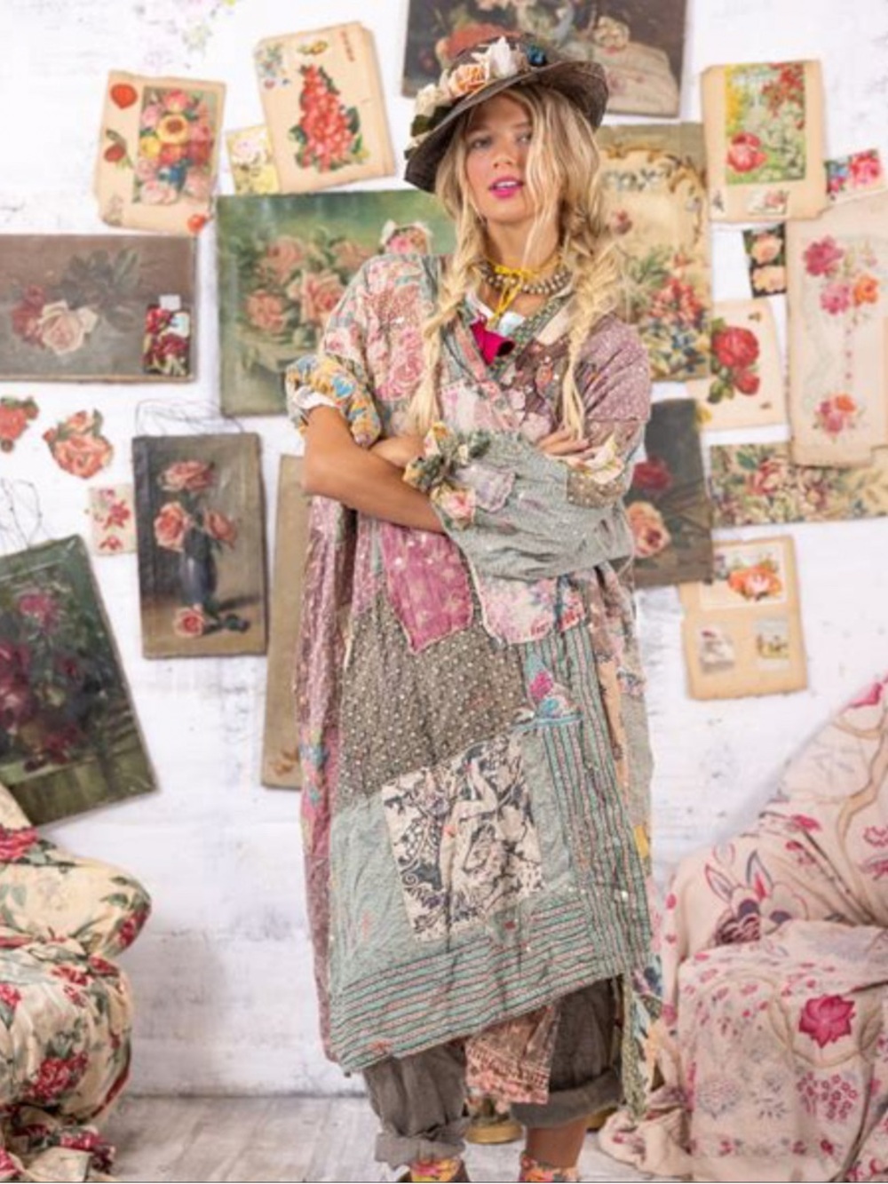 Magnolia Pearl Quilted Yrsa Kimono Jacket, OS